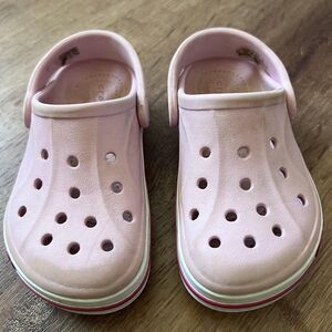 Crocs Shoes Youth Size C9 Pink Girls Crocband Clog Sandals Slip On Comfort Foam